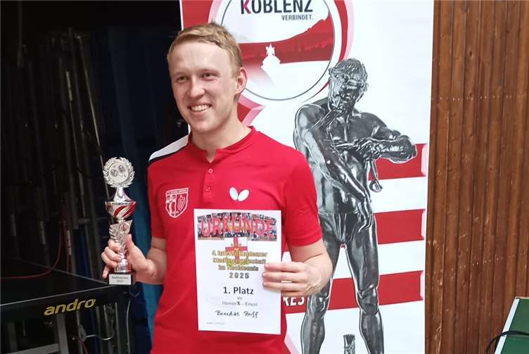 Benedikt Reiff, TV Moselweiß, Sieger der Herren B Klasse. Foto:TuS Rot-Weiß Koblenz
