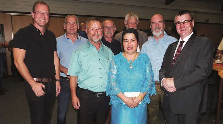 Bernd Merkler und seine Ehefrau Ratree freuten sich besonders, dass sich unter den zahlreichen Gratulanten auch die kommunale CDU-Familie befand. -FRE-