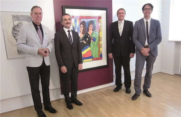 Bernd Willscheid, Dr. Hermann-Josef Richard, Sparkasse Neuwied, Landrat Rainer Kaul und Dr. Markus Bertsch, Direktor des Mittelrhein-Museums Koblenz.  privat
