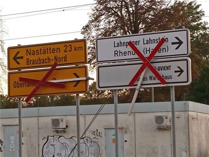 Beschilderung Koppelstein, Braubacherstraße.