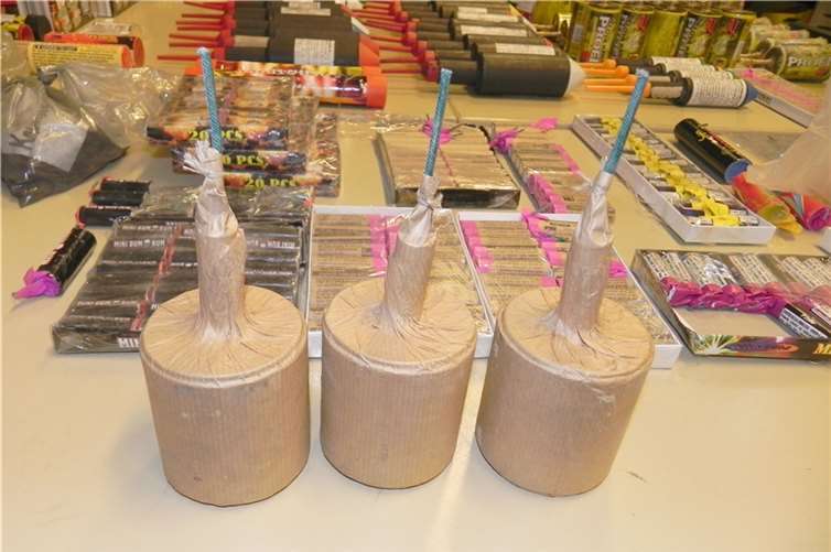 Beschlagnahmtes Feuerwerk der Polizei. Foto: Archiv/LKA