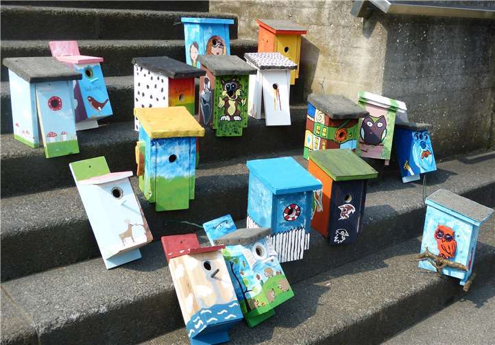 Besonders künstlerisch gestalteten die Schüler der IGS Zell im letzten Jahr die selbst zusammengebauten Brutkästen.Foto: M. Richartzhagen