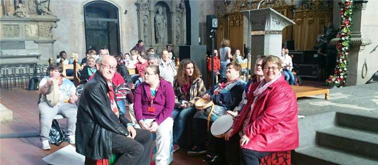 Besonders viel Spaß hatten die Bewohnerinnen und Bewohner von Kloster Ebernach beim Trommel-Workshop. Privat