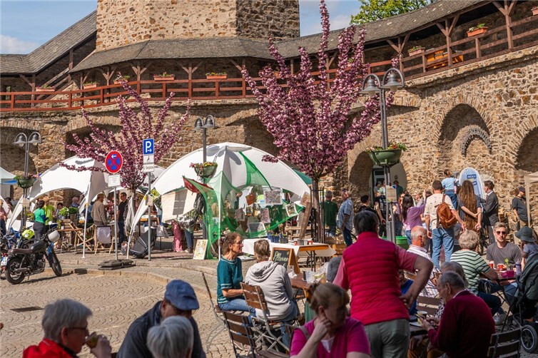 Bestes Frühlingswetter lockte viele Besucher zum „Grünen Balkon“ auf den Salhofplatz.