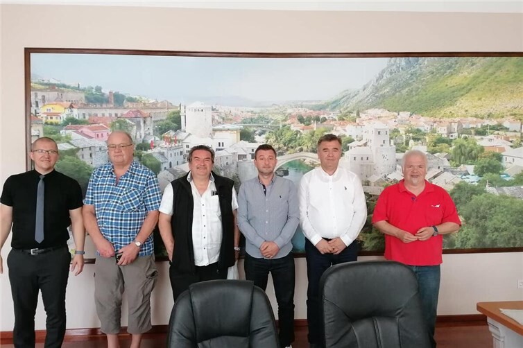 Besuch im Rathaus von Mostar 2023 und Empfang bei Bürgermeister Mario Kodric, der in Ludwigshafen geboren wurde (3.v.r.)