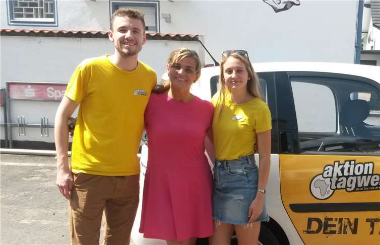 Besuch von Juri Niephaus und Tara Kretschmar von der Aktion Tagwerk. privat