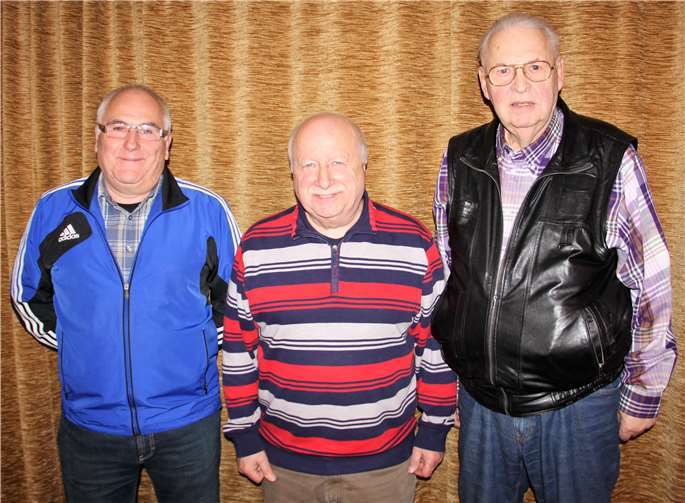 Bezirksmeister 2019, Mannschaft Luftpistole Auflage Senioren III (v.li.): Jürgen Herth, Manfred Kochems, Klaus Gutmann.Fotos: privat