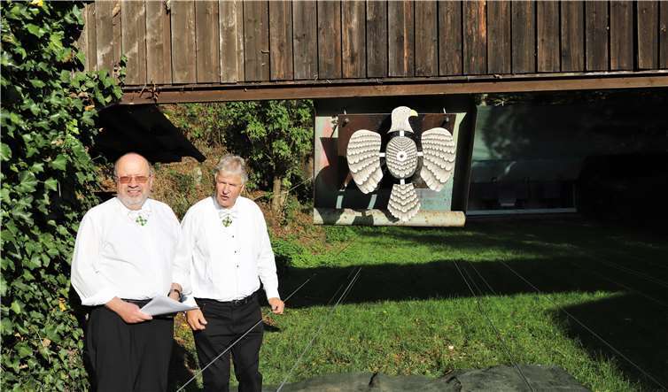 Bezirksschießmeister Kurt Zimmermann (l) und Schießmeister Justus Reiprich (r).
