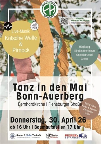 Tanz in den Mai 2026 in Bonn-Auerberg mit Musik und Familienprogramm 