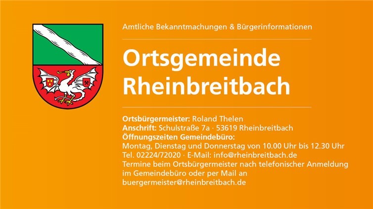Bekanntmachung der Jagdgenossenschaft Rheinbreitbach