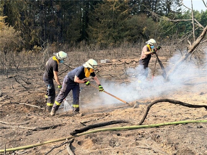 Waldbrand bei Langscheid: Löscharbeiten werden am Samstag fortgesetzt