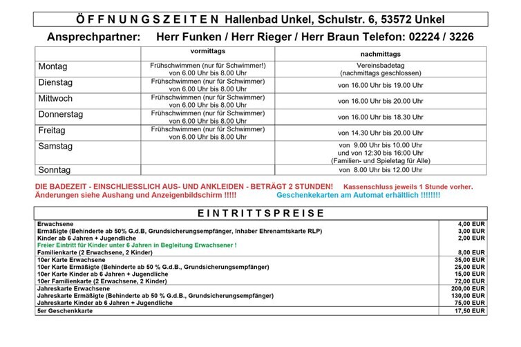 Öffnungszeiten 