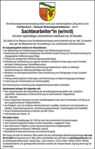 Stellenanzeige 
