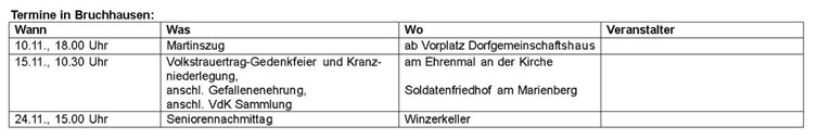 Veranstaltungskalender 