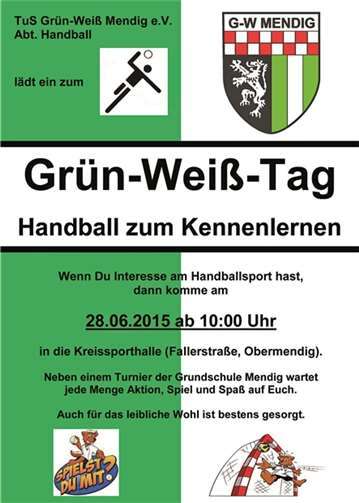 Handballer laden zum Grün-Weiß-Tag ein 