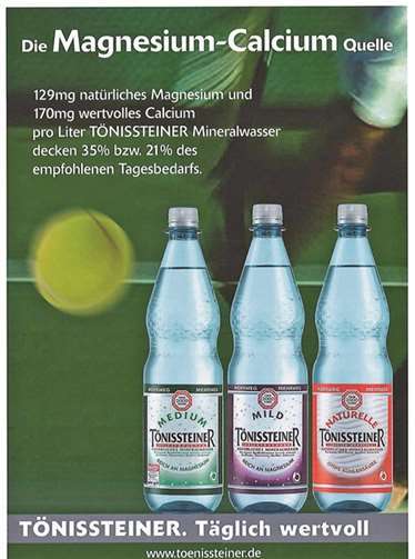 Erfrischung für die Tennisspieler 