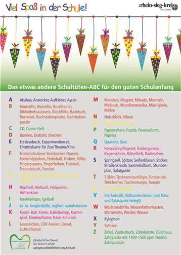 Schultüte mit Fantasie, beliebten Spielen und Schulsachen bestücken