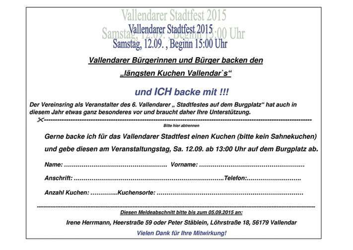 Vallendarer Vereine präsentieren das „Stadtfest 2015“ auf dem Burgplatz 