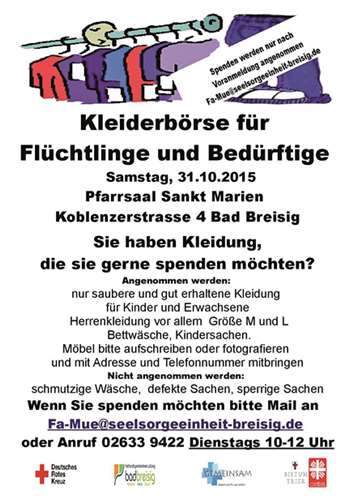 Kleiderspenden für Flüchtlinge und Bedürftige Kleiderspenden für Flüchtlinge und Bedürftige