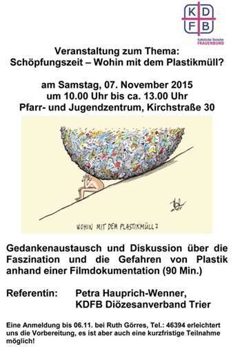 Schöpfungszeit – Wohin mit dem Plastikmüll? 