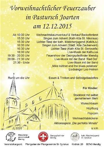 Vorweihnachtlicher Feuerzauber in Pastursch´s Joarten 