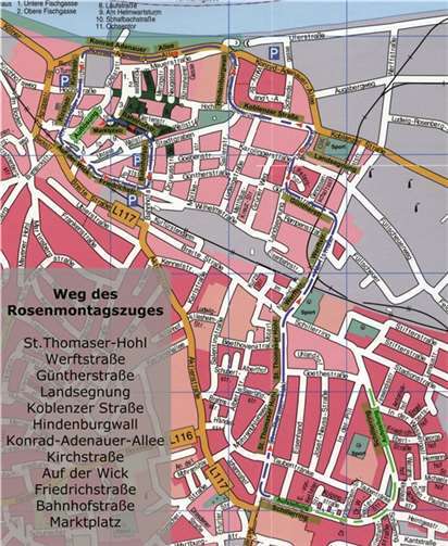 Wegänderung des Rosenmontagszugs