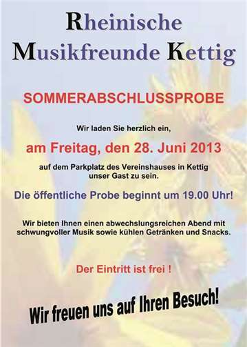 Sommerfest der Rheinischen Musikfreunde Kettig e.V. 