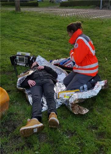 Schnelleinsatzgruppe simuliert Grillunfall 