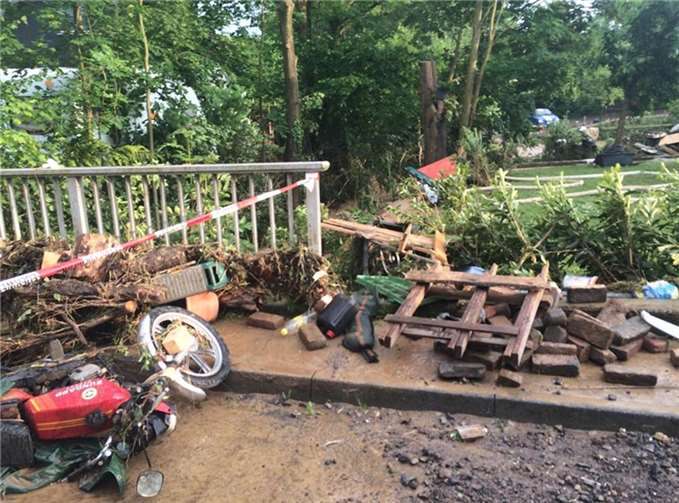 Katastrophale Zerstörungen in Nierendorf 