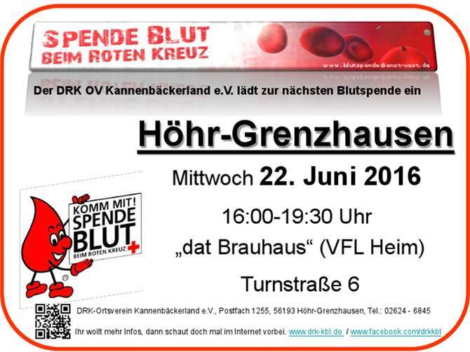 Nächste Blutspende und weitere Termien