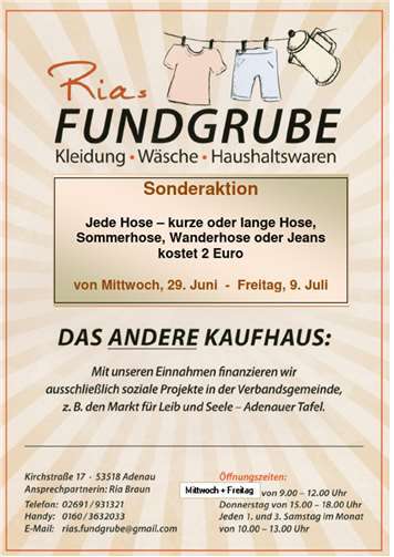 Sonderaktion in Rias Fundgrube 