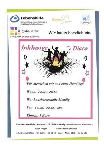 Netzwerk Inklusion lädt zur ersten „Inklusiven Disco“ 