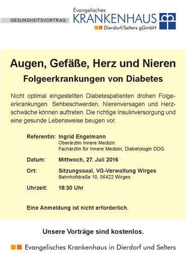 Diabetes und mögliche Folgeerkrankungen