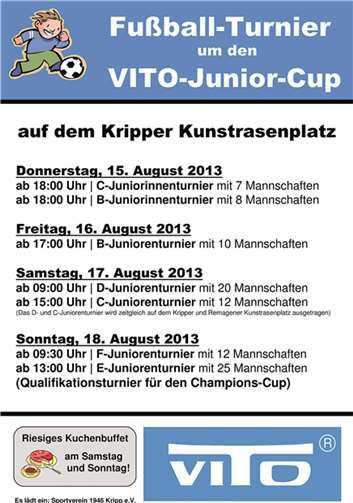 SV Kripp lädt zum VITO-Junior-Cup ein 