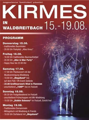 Waldbreitbacher Kirmes mit dem traditionellen Baumholen 