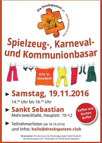 Spielzeug-, Karneval- und Kommunionbasar