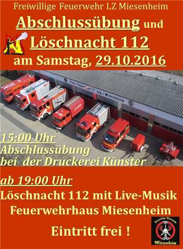 Abschlussübung mit anschließender Löschnacht 