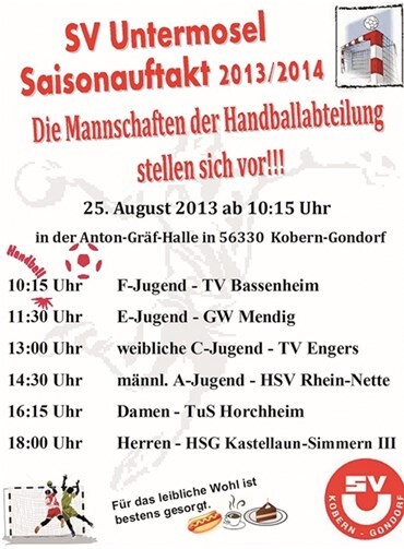 Saisoneröffnung mit einem großen Handballtag 