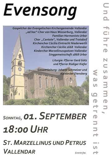 Acht Chöre gestalten den dritten ökumenischen „Evensong“ 