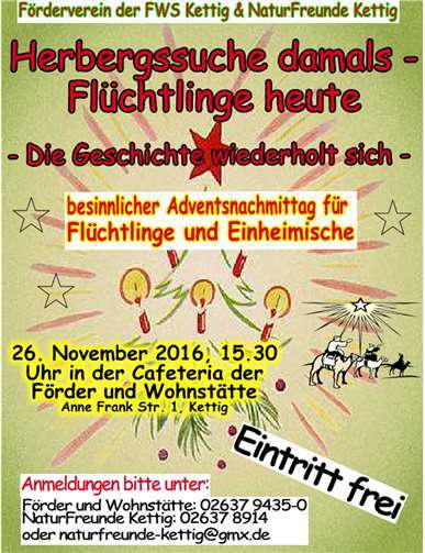 „Herbergssuche damals – Flüchtlinge heute“