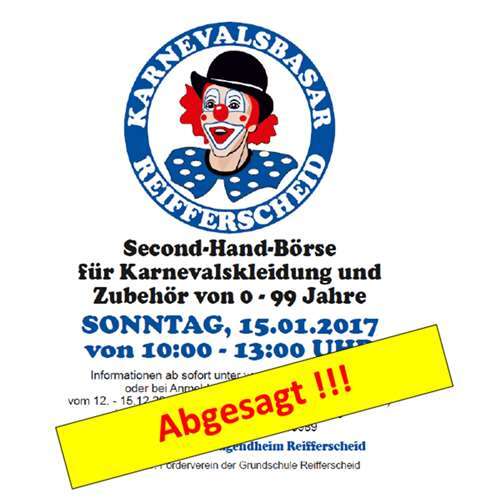 Karnevalsbasar abgesagt 