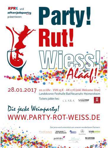 Party!Rut!Wiess - Die erste jecke Weinparty
