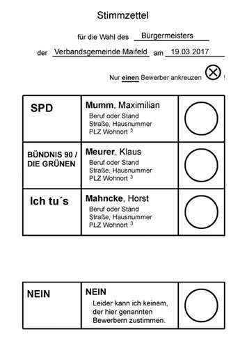 Auch legal mit einem „Nein“ stimmen zu dürfen / zukönnen 