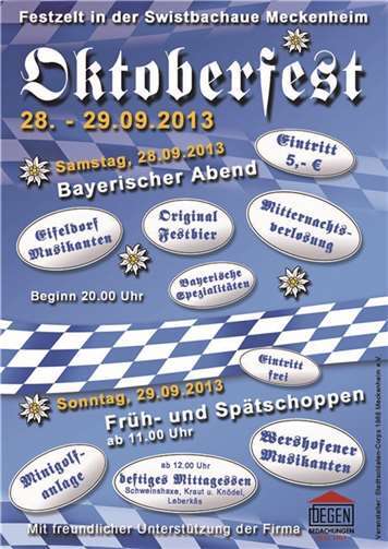 Oktoberfest in den Swistbachauen