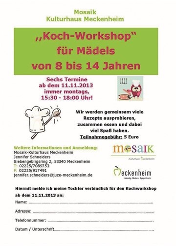 Koch-Workshop für Mädchen