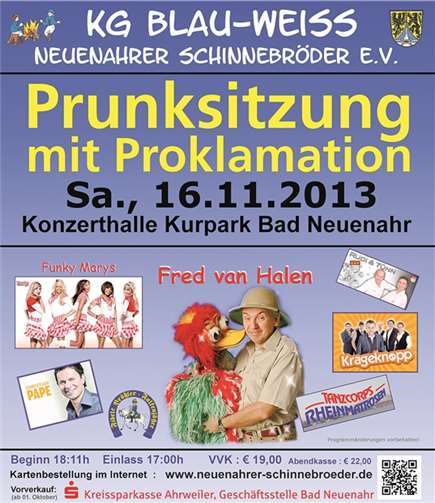 Restkartenverkauf für die Große Prunksitzung 