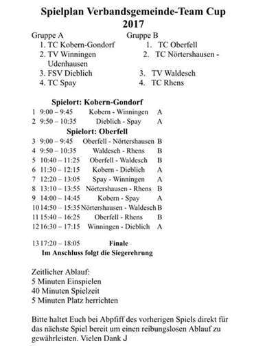 Verbandsgemeinde Team Cup 2017 