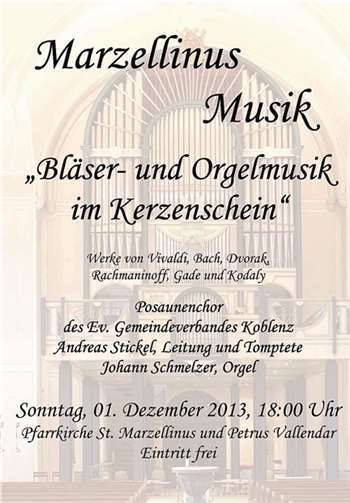 „Bläser- und Orgelmusik im Kerzenschein“ 