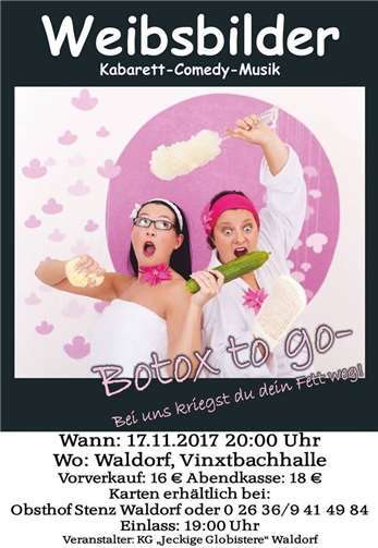 „Botox to go – Bei uns kriegst du dein Fett weg!“ 