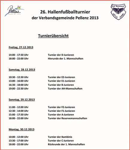 Verbandsgemeinde-Hallenfußballturnier 2013 